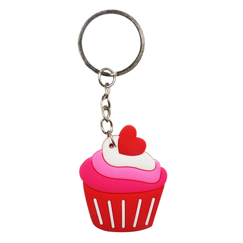 Wholesale 20pcs New PVC Love Heart Valentine's Day Keychain